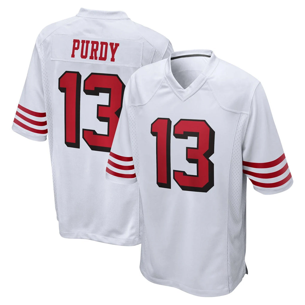 Rebec SF.49ers #13 Brock Purdy Player White Limited Alternate Home Game Stitched Jerseys