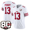 Rebec SF.49ers #13 Brock Purdy White 80th Anniversary Patch 2026 F.U.S.E. Vapor Limited Football Stitched Jersey
