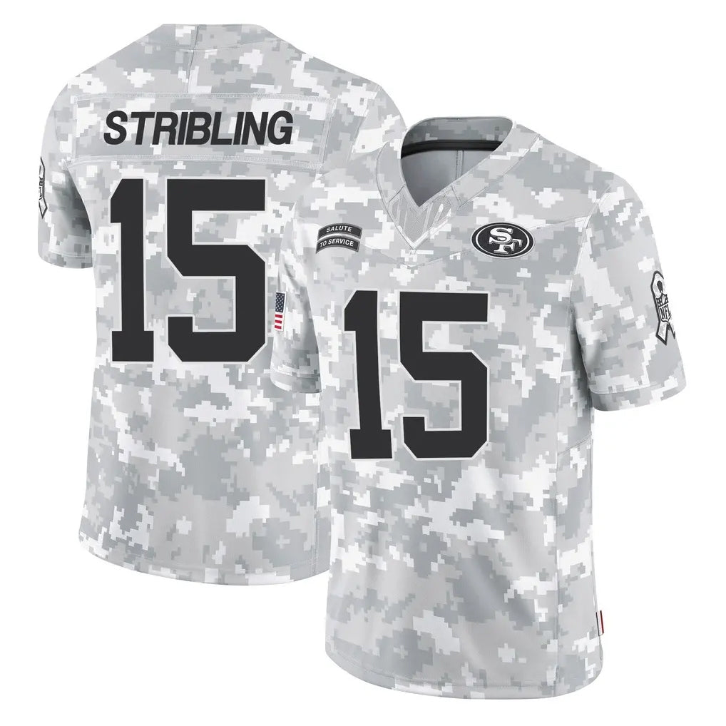 Rebec SF.49ers #15 De'Zhaun Stribling Player Arctic Camo Limited Salute To Service Home Game Stitched Jerseys