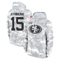 Rebec SF.49ers #15 De'Zhaun Stribling Player Arctic Camo Limited Salute to Service Pullover Hoodies Game Stitched Jerseys
