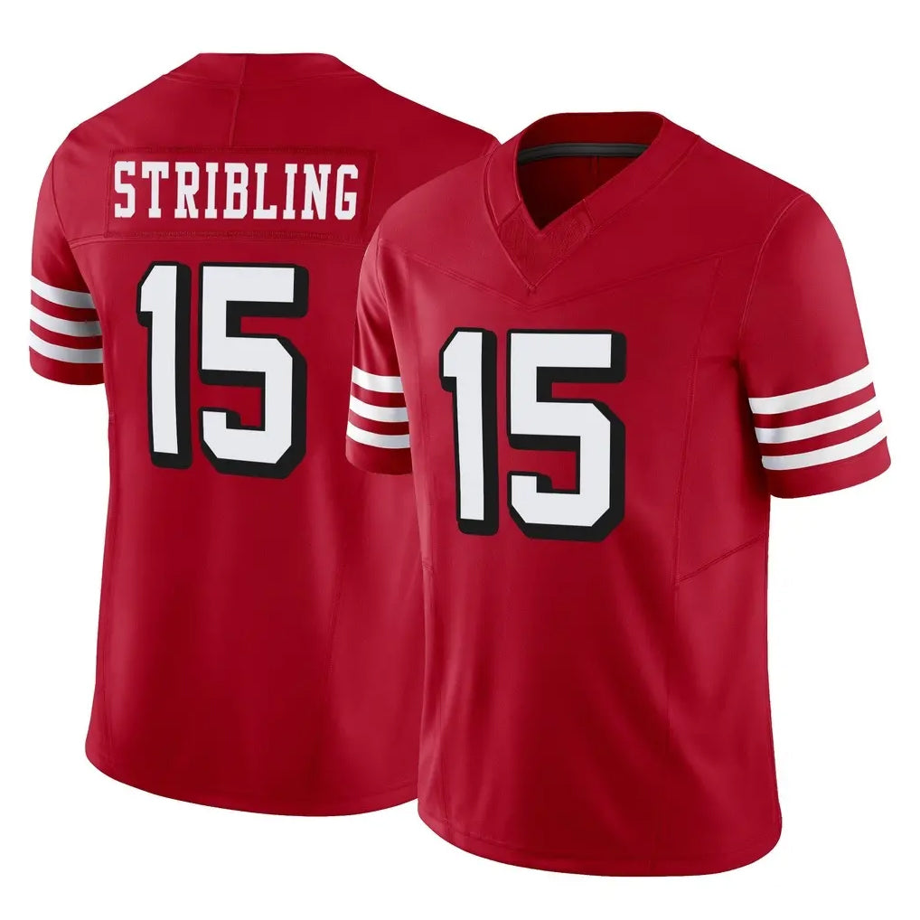 Rebec SF.49ers #15 De'Zhaun Stribling Player Red Limited Alternate Vapor F.U.S.E. Home Game Stitched Jerseys