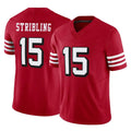 Rebec SF.49ers #15 De'Zhaun Stribling Player Red Limited Alternate Vapor F.U.S.E. Home Game Stitched Jerseys
