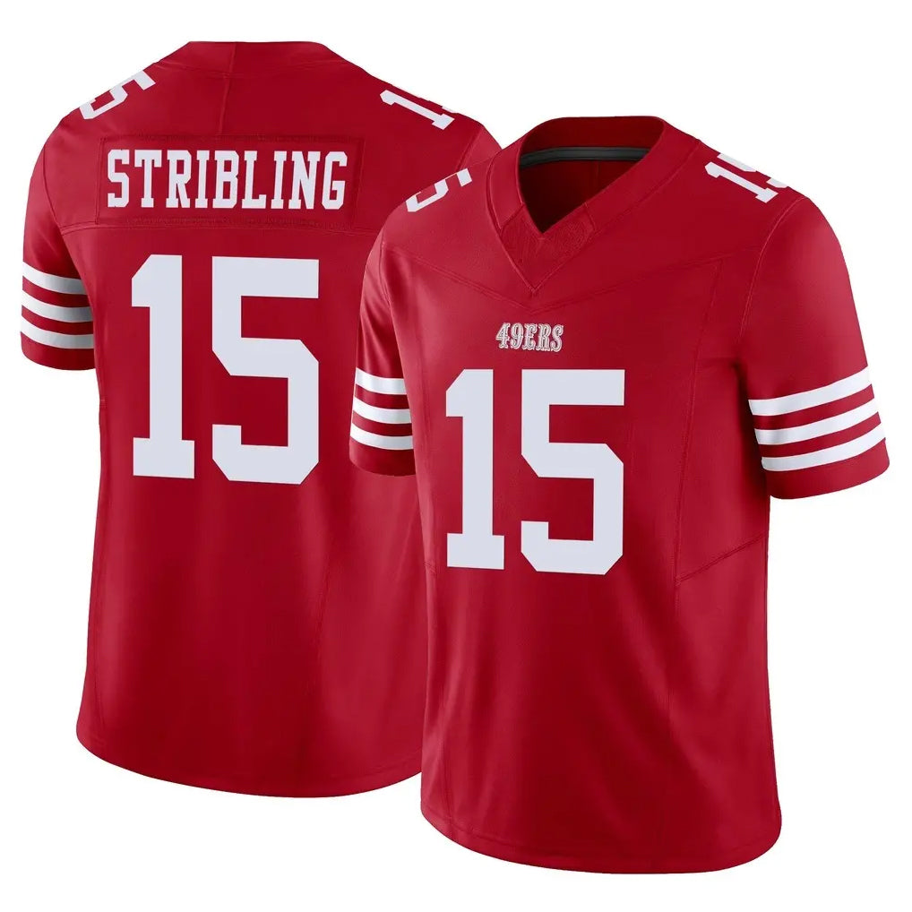 Rebec SF.49ers #15 De'Zhaun Stribling Player Red Limited Vapor F.U.S.E. Home Game Stitched Jerseys