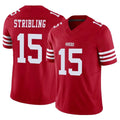Rebec SF.49ers #15 De'Zhaun Stribling Player Red Limited Vapor F.U.S.E. Home Game Stitched Jerseys