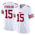 Rebec SF.49ers #15 De'Zhaun Stribling Player White Limited Vapor F.U.S.E. Home Game Stitched Jerseys