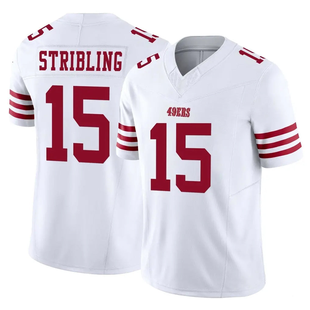 Rebec SF.49ers #15 De'Zhaun Stribling Player White Limited Vapor F.U.S.E. Home Game Stitched Jerseys