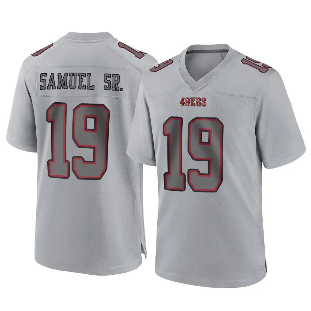 Rebec SF.49ers #19 Deebo Samuel Sr. Player Gray Atmosphere Fashion Home Game Stitched Jerseys