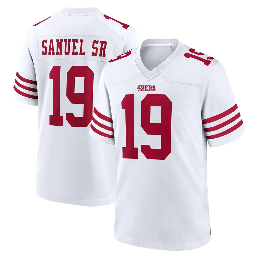 Rebec SF.49ers #19 Deebo Samuel Sr. Player White Game Home Stitched Jerseys