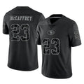 Rebec SF.49ers #23 Christian McCaffrey Player Black Limited Reflective Home Game Stitched Jerseys