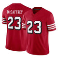 Rebec SF.49ers #23 Christian McCaffrey Player Red Limited Alternate Vapor F.U.S.E. Home Game Stitched Jerseys