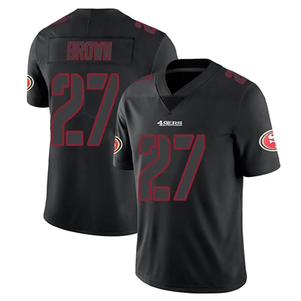 Rebec SF.49ers #27 Ji'Ayir Brown Player Black Impact Limited Home Game Stitched Jerseys