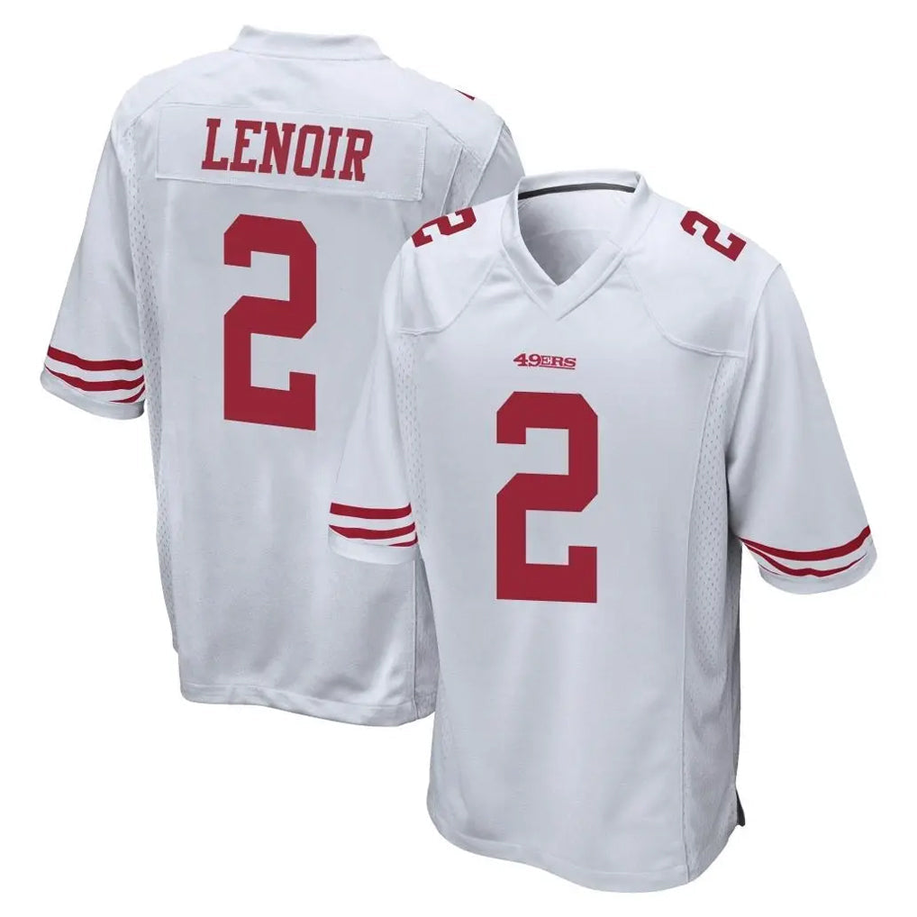 Rebec SF.49ers #2 Deommodore Lenoir Player White Home Game Stitched Jerseys