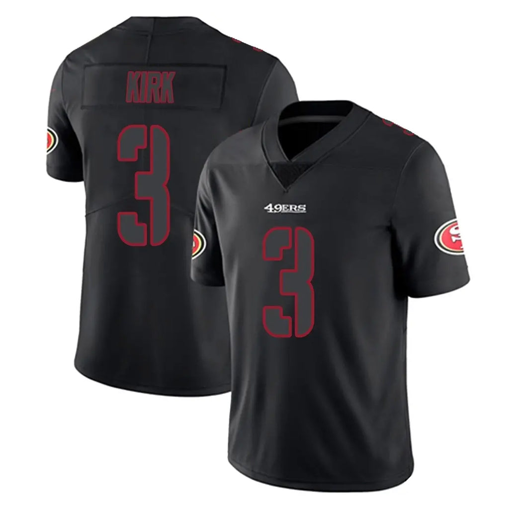 Rebec SF.49ers #3 Christian Kirk Player Black Impact Limited Home Game Stitched Jerseys