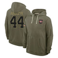 Rebec SF.49ers #44 Kyle Juszczyk Player Olive Salute to Service Pullover Hoodies Limited Stitched Jerseys