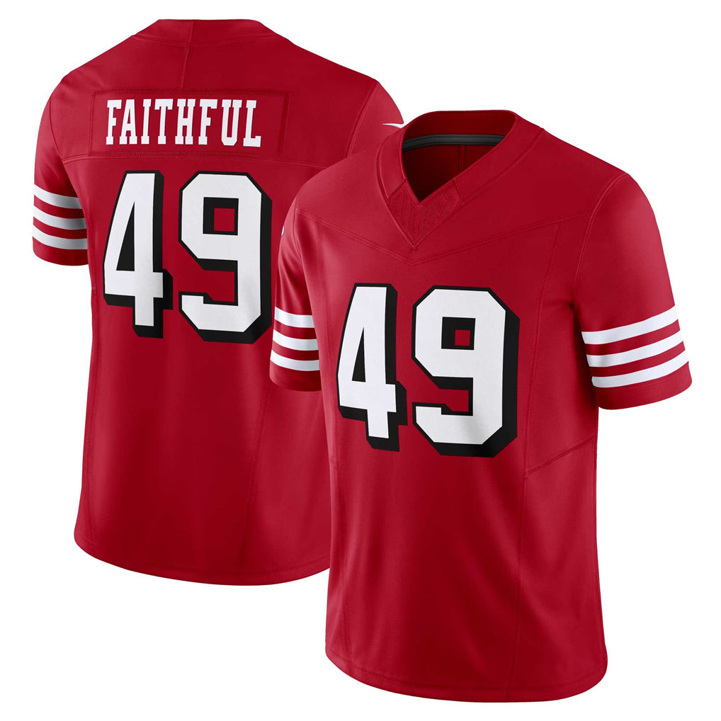 Rebec SF.49ers #49 The Faithful Player Red Limited Alternate Vapor F.U.S.E. Home Game Stitched Jerseys