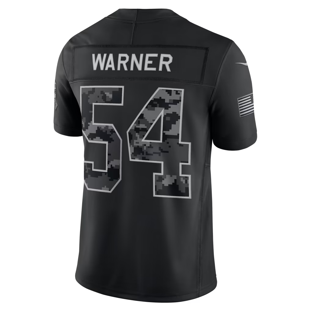 Rebec  SF. 49ers #54 Fred Warner Black 2026 Salute to Service Stitched Limited Jersey
