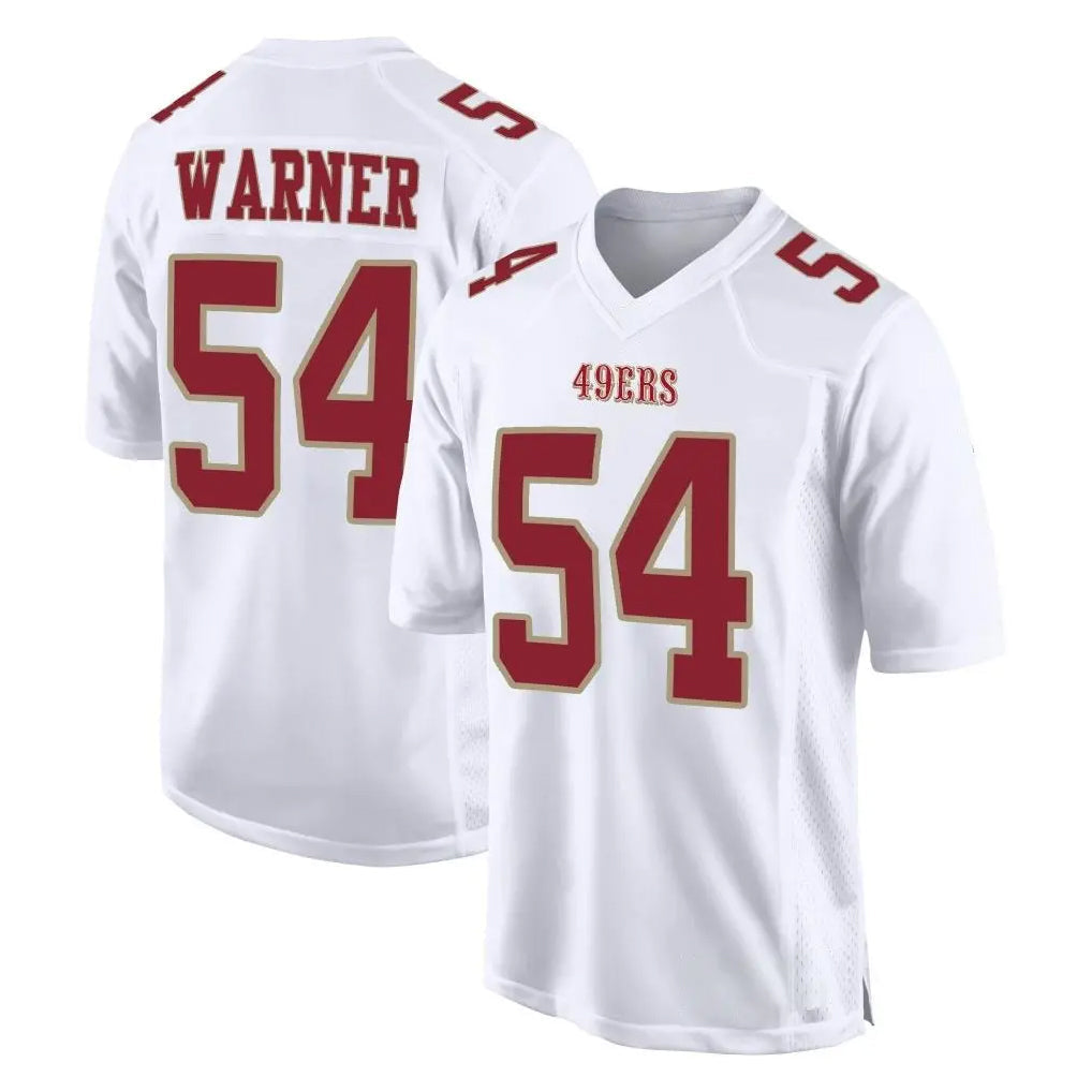 Rebec SF.49ers #54 Fred Warner Player White Fashion Home Game Stitched Jerseys