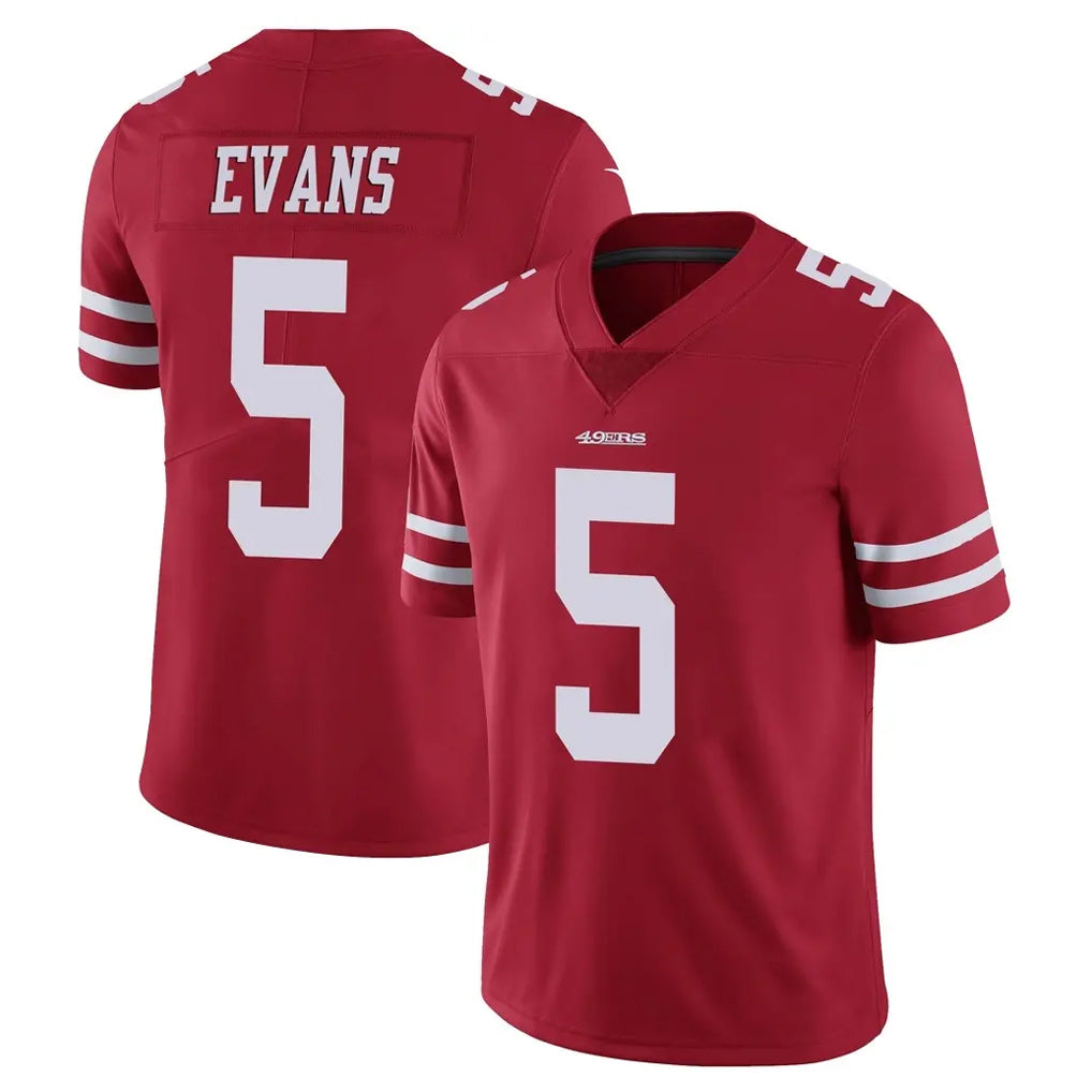 Rebec SF.49ers #5 Mike Evans Player Red Limited Vapor Untouchable Home Game Stitched Jerseys
