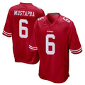 Rebec SF.49ers #6 Malik Mustapha Player Red Home Game Stitched Jerseys