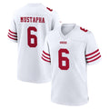 Rebec SF.49ers #6 Malik Mustapha Player White Game Home Stitched Jerseys