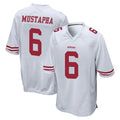 Rebec SF.49ers #6 Malik Mustapha Player White Home Game Stitched Jerseys