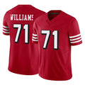 Rebec SF.49ers #71 Trent Williams Player Red Limited Alternate Vapor F.U.S.E. Home Game Stitched Jerseys