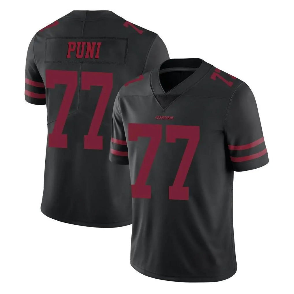 Rebec SF.49ers #77 Dominick Puni Player Black Alternate Limited Vapor Untouchable Home Game Stitched Jerseys