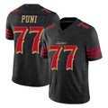 Rebec SF.49ers #77 Dominick Puni Player Black Limited Rivalries Collection Home Game Stitched Jerseys