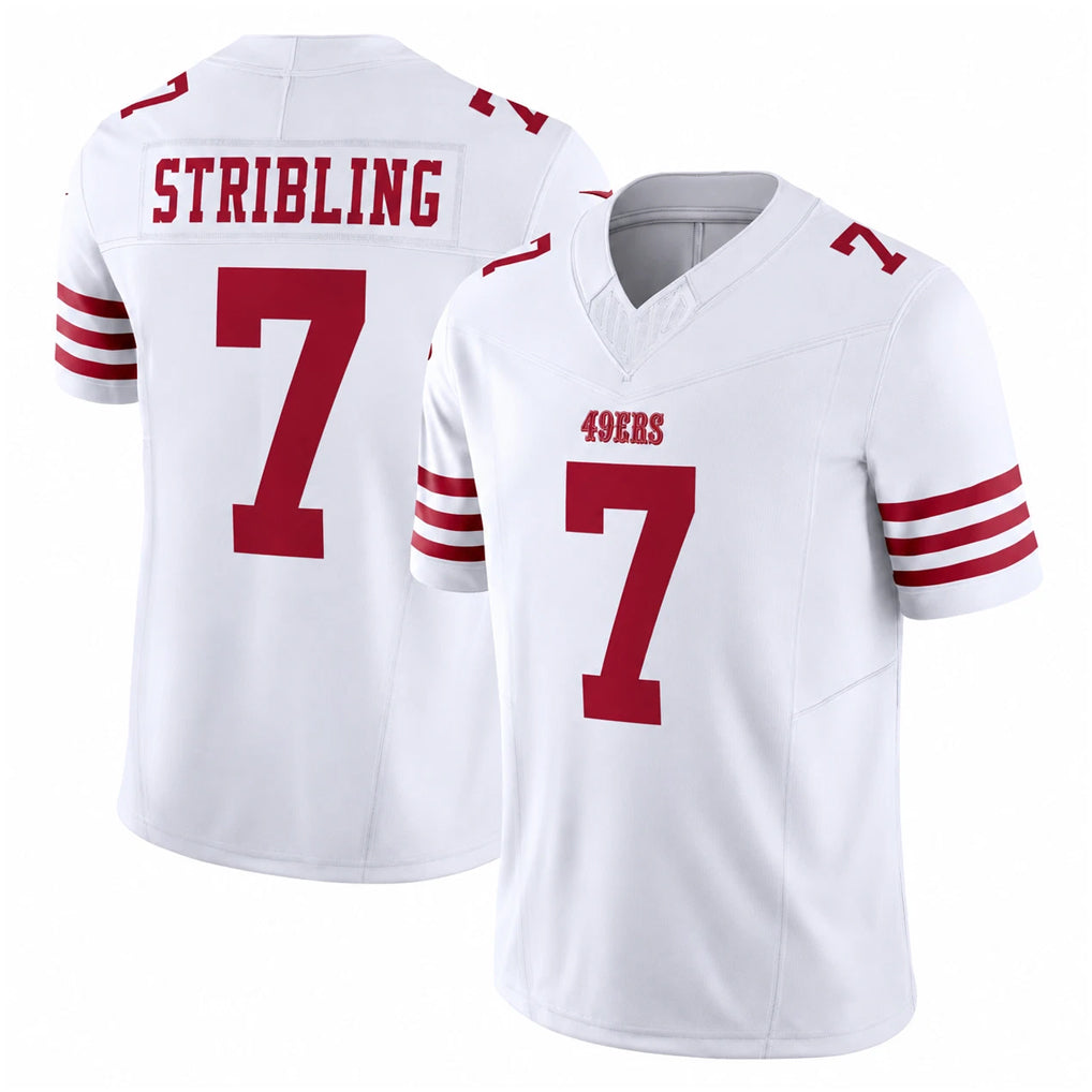 Rebec SF.49ers #7 De'Zhaun Stribling Player White Limited Vapor F.U.S.E. Home Game Stitched Jerseys