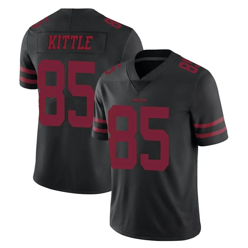 Rebec SF.49ers #85 George Kittle Player Black Alternate Limited Vapor Untouchable Home Game Stitched Jerseys