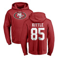 Rebec SF.49ers #85 George Kittle Player Red LOGO Pullover Hoodies Home Game Stitched Jerseys