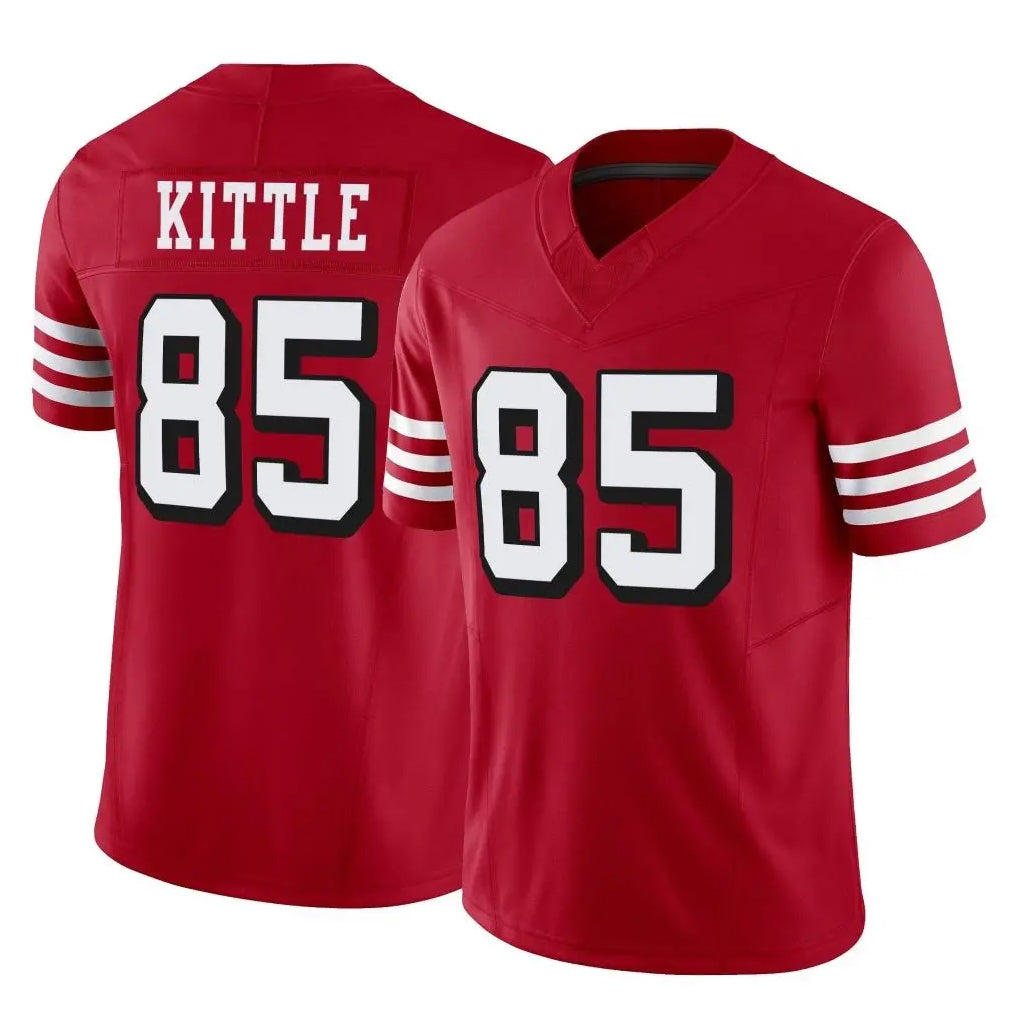 Rebec SF.49ers #85 George Kittle Player Red Limited Alternate Vapor F.U.S.E. Home Game Stitched Jerseys