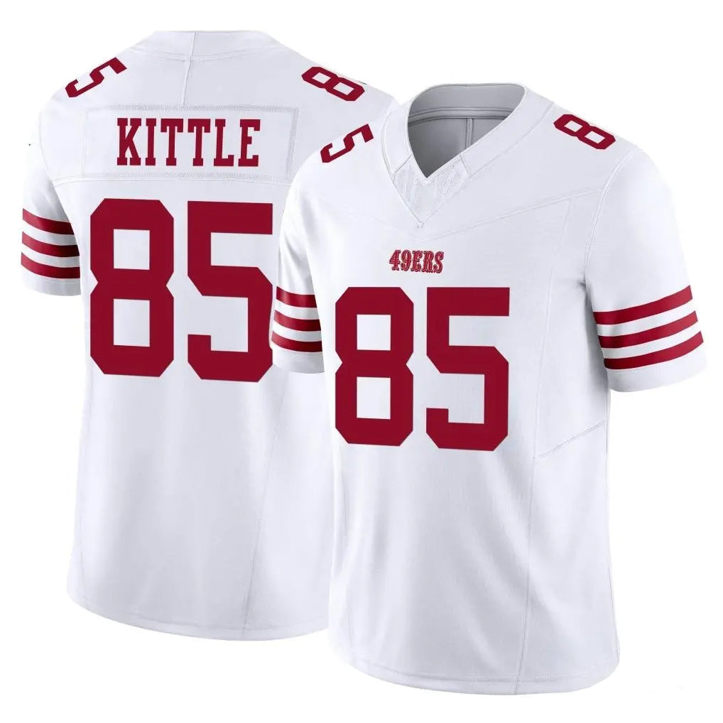 Rebec SF.49ers #85 George Kittle Player White Limited Vapor F.U.S.E. Home Game Stitched Jerseys