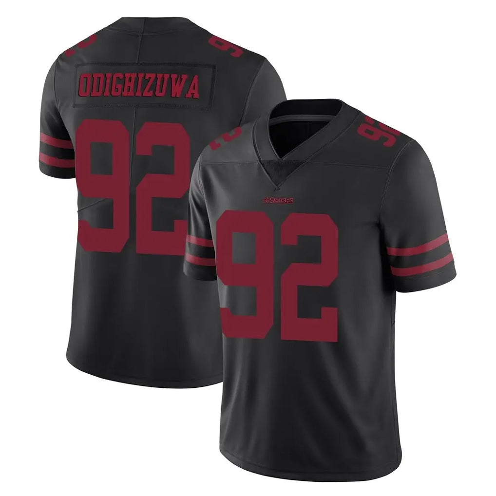 Rebec SF.49ers #92 Osa Odighizuwa Player Black Alternate Limited Vapor Untouchable Home Game Stitched Jerseys