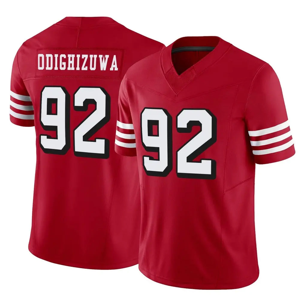 Rebec SF.49ers #92 Osa Odighizuwa Player Red Limited Alternate Vapor F.U.S.E. Home Game Stitched Jerseys