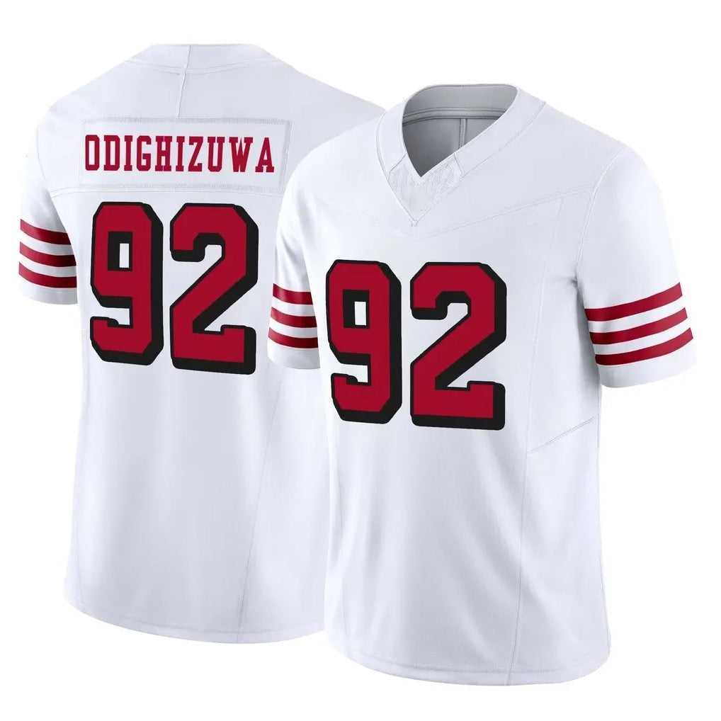 Rebec SF.49ers #92 Osa Odighizuwa Player White Limited Alternate Vapor F.U.S.E. Home Game Stitched Jerseys