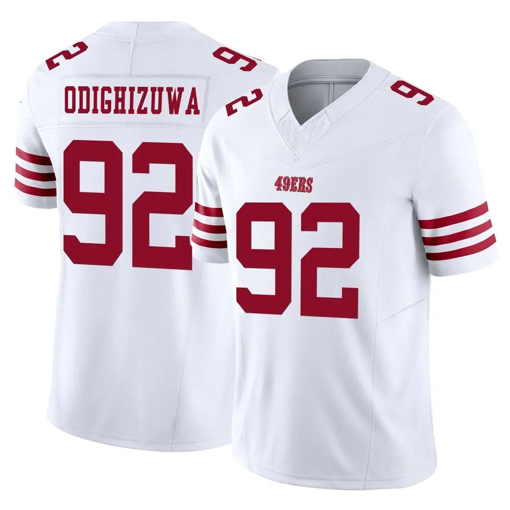 Rebec SF.49ers #92 Osa Odighizuwa Player White Limited Vapor F.U.S.E. Home Game Stitched Jerseys