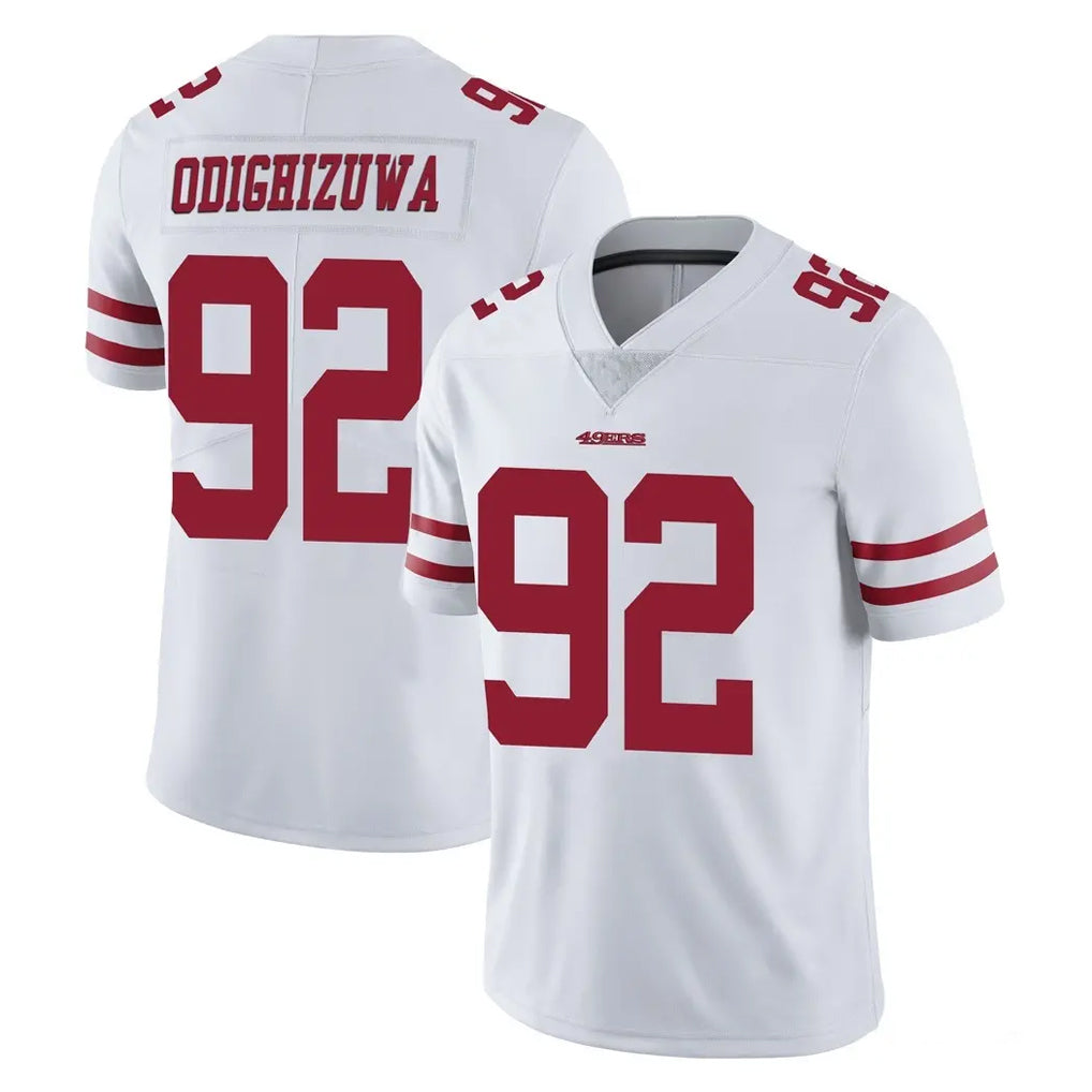 Rebec SF.49ers #92 Osa Odighizuwa Player White Limited Vapor Untouchable Home Game Stitched Jerseys