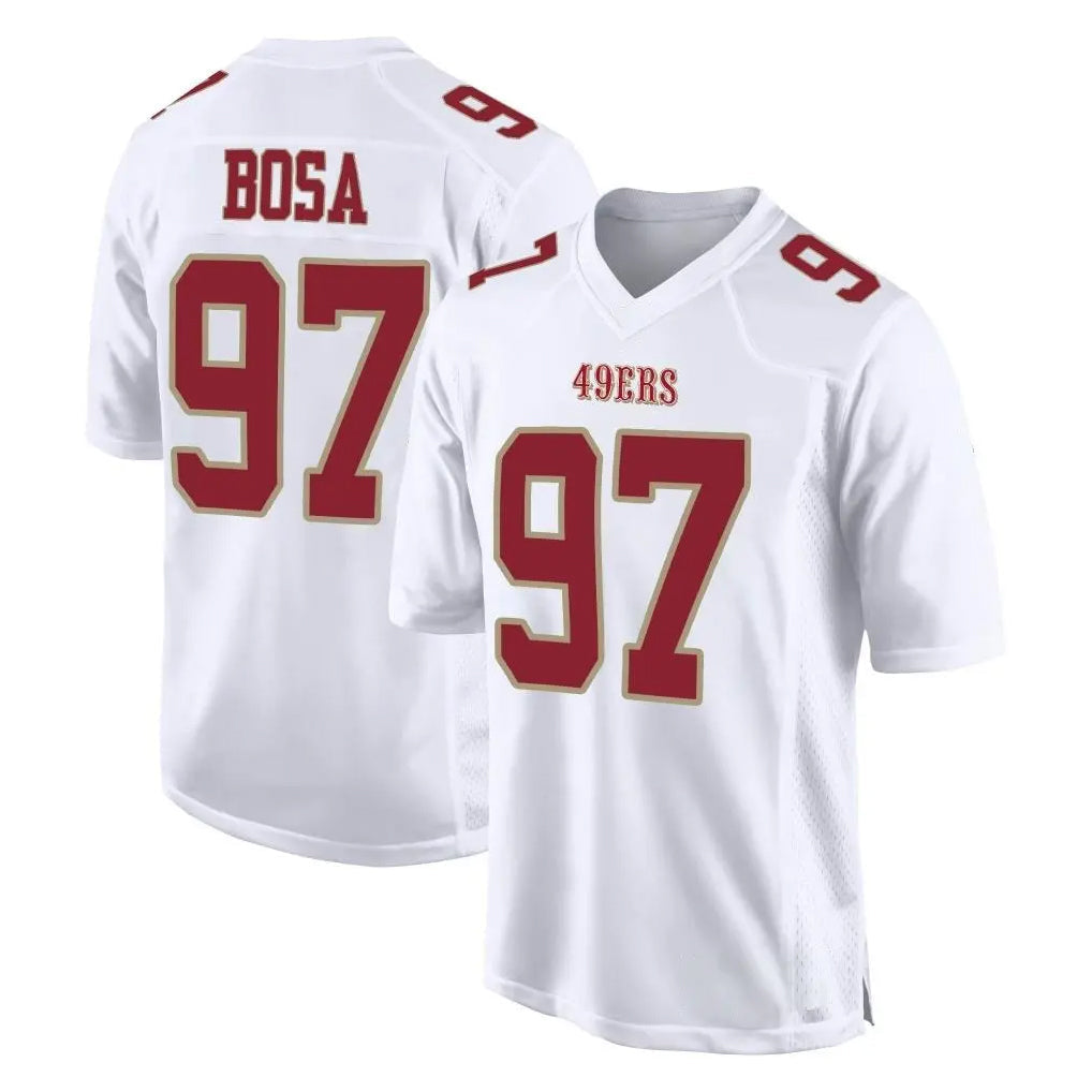 Rebec SF.49ers #97 Nick Bosa Player White Fashion Home Game Stitched Jerseys
