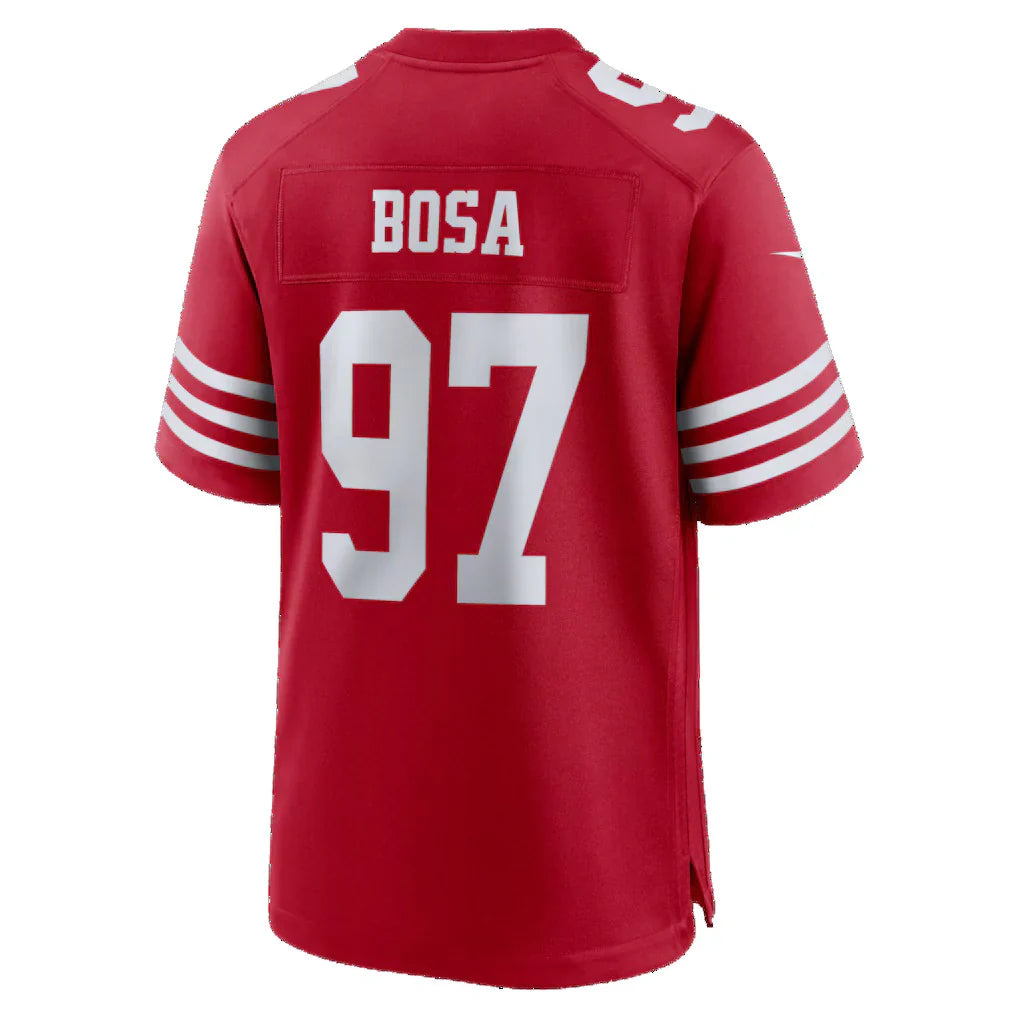 SF.49ers #97 Nick Bosa Scarlet Rebec 80th Anniversary Game Stitched Jerseys