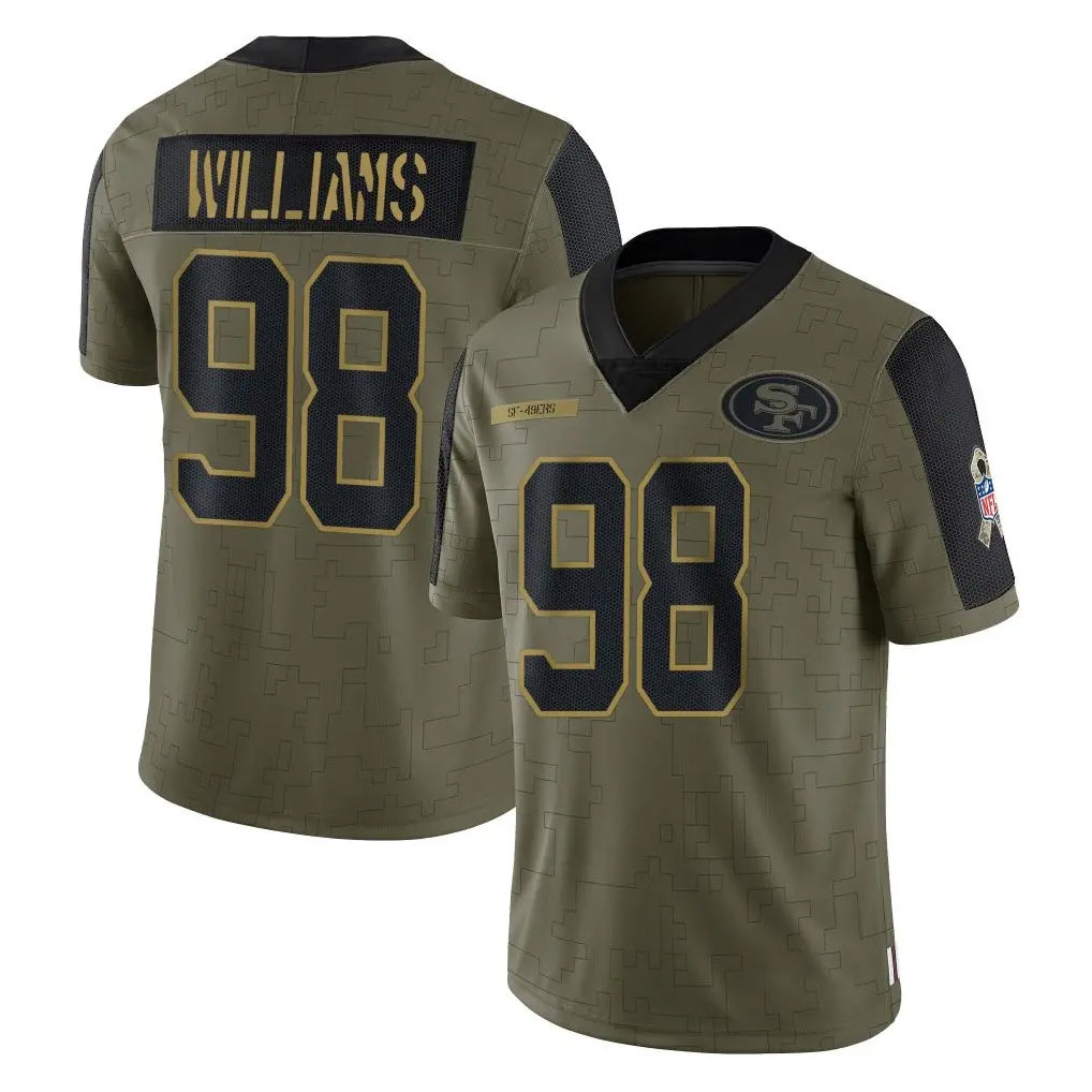 Rebec SF.49ers #98 Mykel Williams Player Olive Salute To Service Limited Game Stitched Jerseys