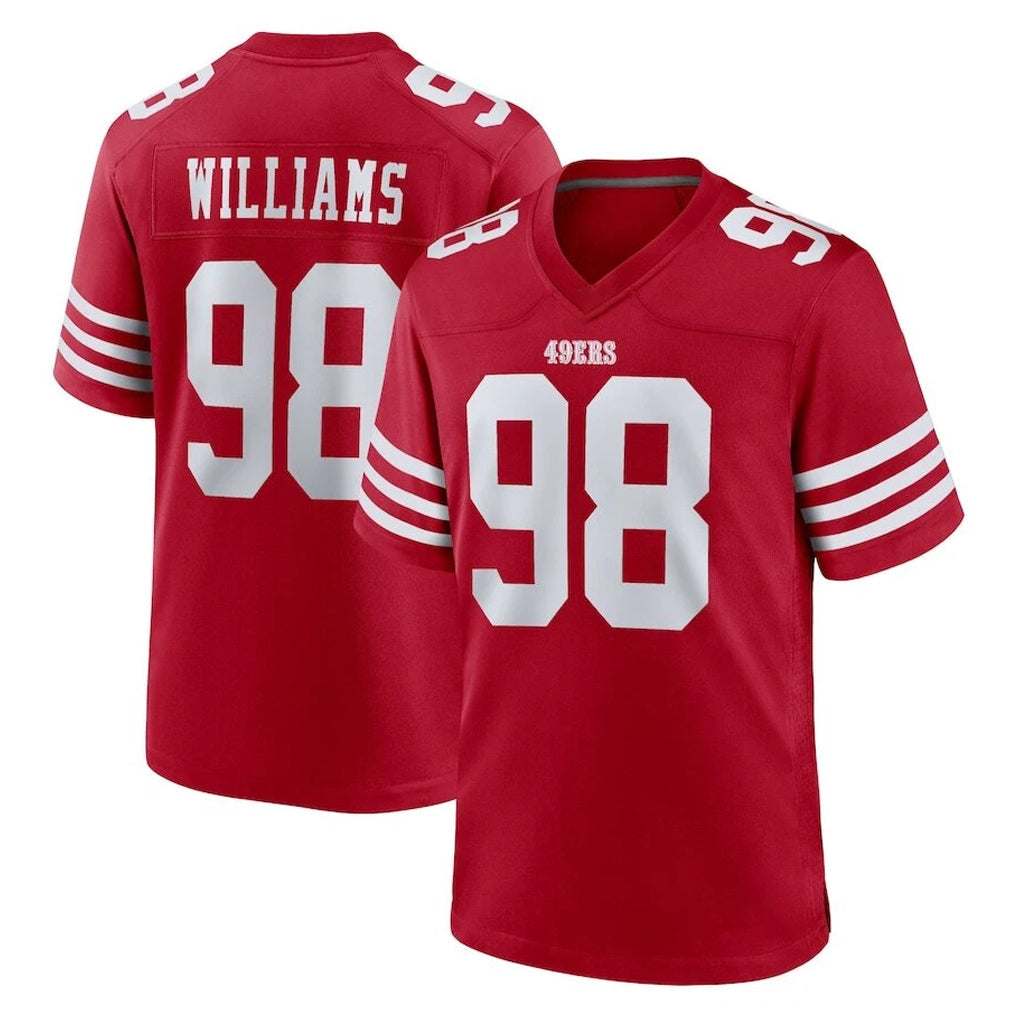 Rebec SF.49ers #98 Mykel Williams Player Red Game Home Stitched Jerseys