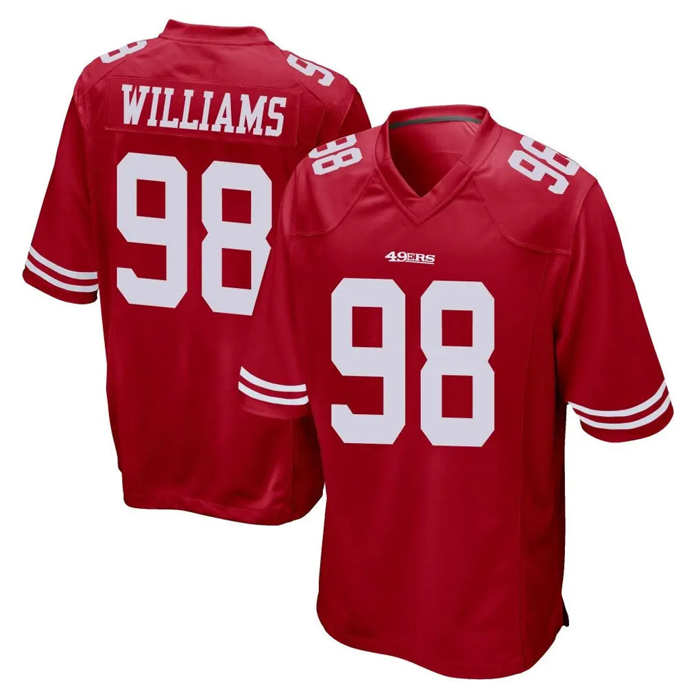 Rebec SF.49ers #98 Mykel Williams Player Red Home Game Stitched Jerseys
