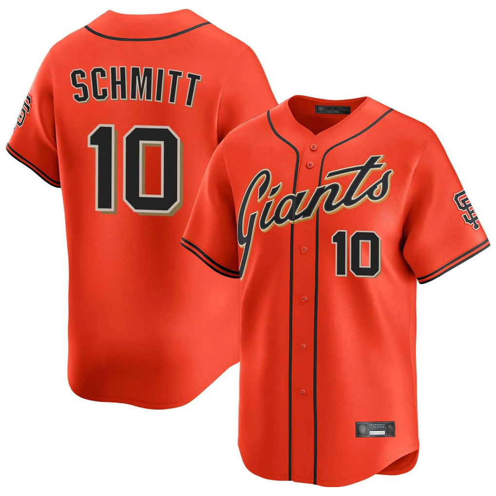 Rebec SF.Giants #10 Casey Schmitt Player Orange Home Limited Stitched Jerseys