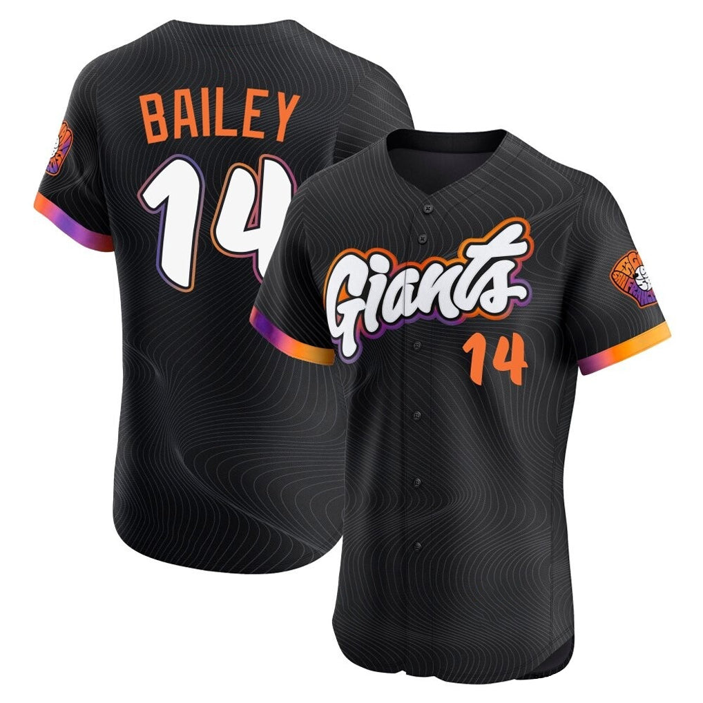 Rebec SF.Giants #14 Patrick Bailey Player Black 2025 City Connect Home Limited Elite Stitched Jerseys