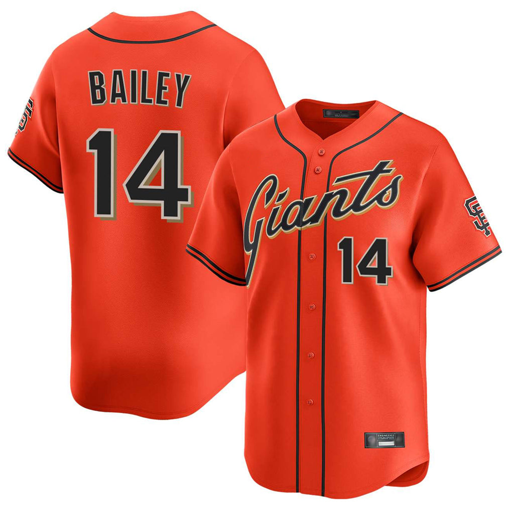 Rebec SF.Giants #14 Patrick Bailey Player Orange Home Limited Stitched Jerseys
