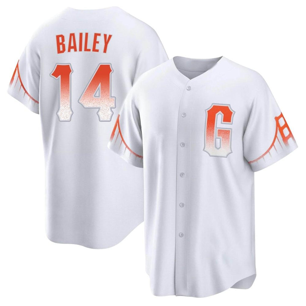 Rebec SF.Giants #14 Patrick Bailey Player White City Connect Home Game Stitched Jerseys