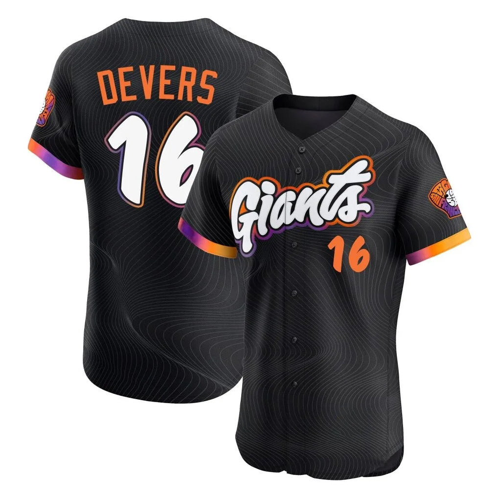 Rebec SF.Giants #16 Rafael Devers Player Black 2025 City Connect Home Limited Elite Stitched Jerseys