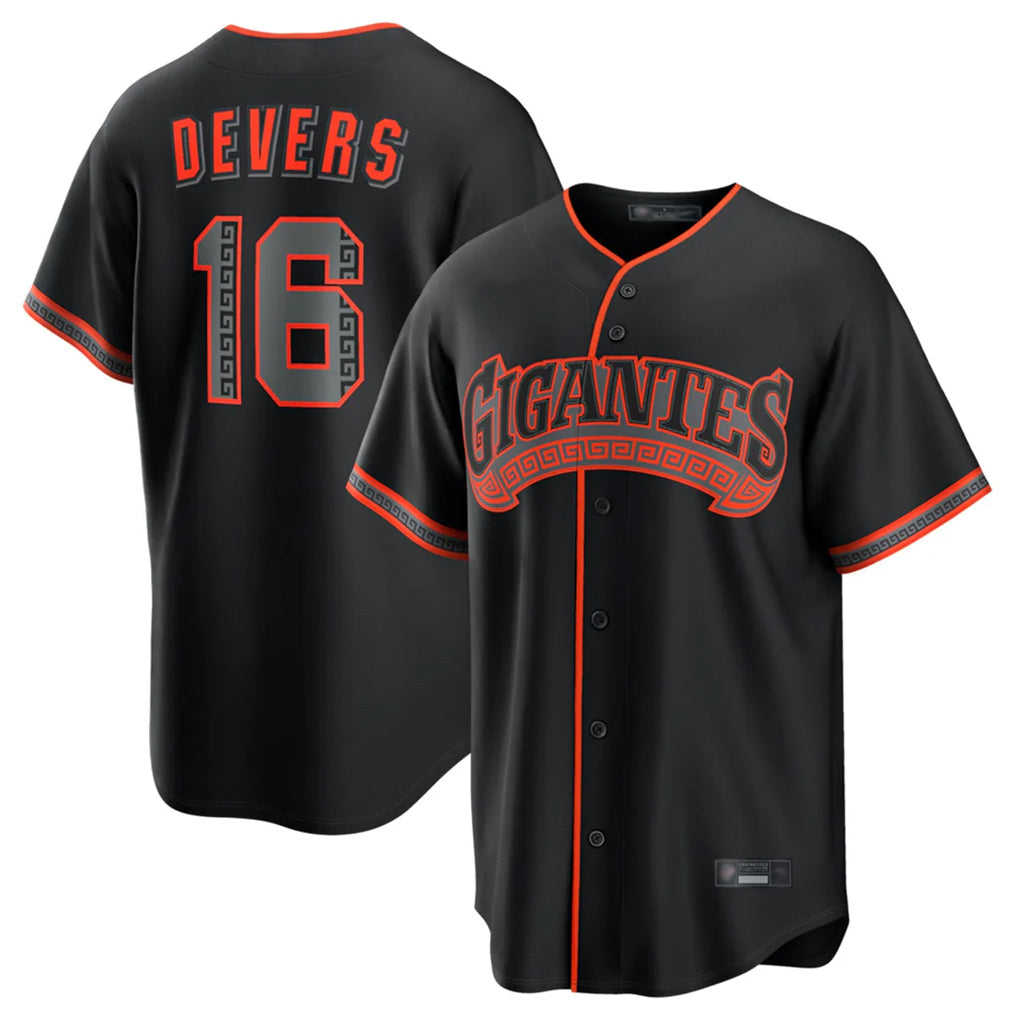 Rebec SF.Giants #16 Rafael Devers Player Black Alternate Limited Stitched Jerseys
