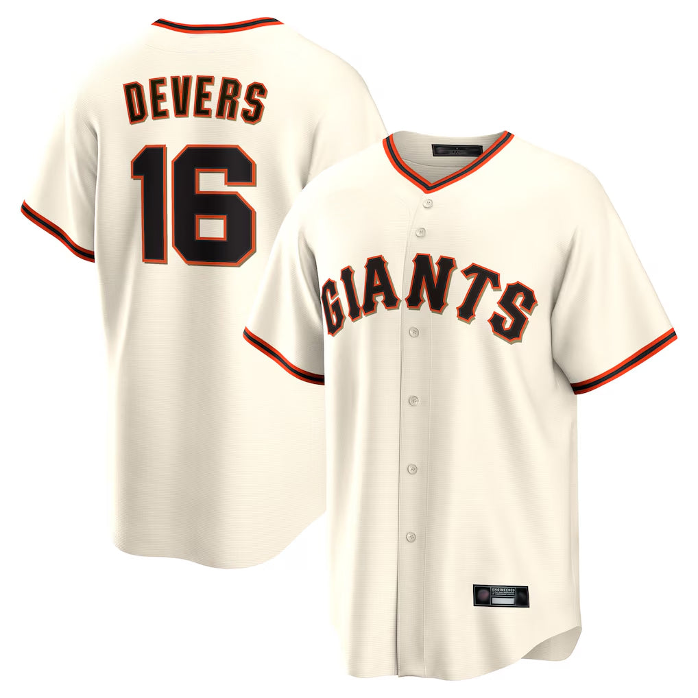 Rebec SF.Giants #16 Rafael Devers Player Cream Home Game Stitched Jerseys